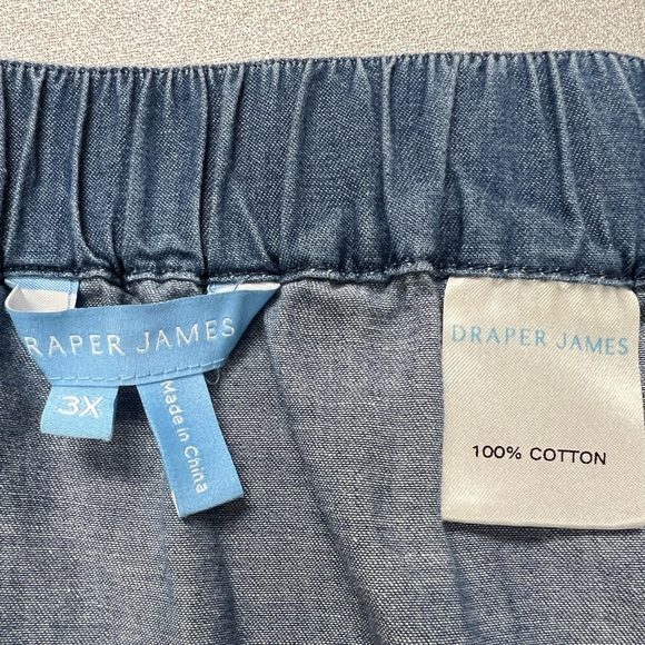 New w/o tags Draper James denim  skirt. Side pockets elastic & drawstring waist - Picture 3 of 4